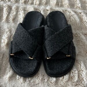 Marni Black Wool Sandals